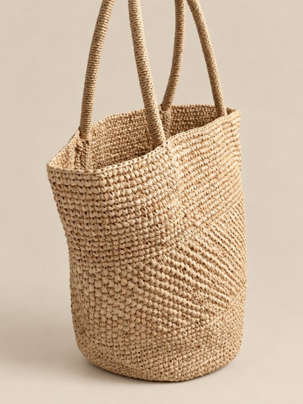 Handwoven Raffia Tote Bag - Natural Woven Everyday Tote - Picture 4 of 5